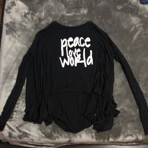 Peace Love World Long Sleeve Graphic Shirt